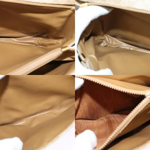 CELINE Macadam Canvas Shoulder Bag Pvc Beige Gold - Picture 12 of 13